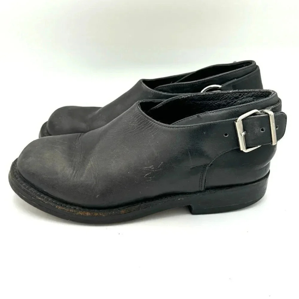 NANA Vintage Late 80s Early 90s Black Leather Single Buckle Shoes Size UK 4 US 6 - Picture 3 of 11